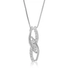 Vir Jewels 1/8 Cttw Lab Grown Diamond 3 Stone Bypass Pendant Necklace .925 Sterling Silver 1/6 Inch With 18 Inc In Silver