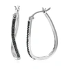 Vir Jewels 1/4 Cttw Black Diamond Hoop Earrings In .925 Sterling Silver 1 Inch In Silver