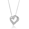 Vir Jewels 1/10 Cttw Lab Grown Round Diamond Heart Pendant Necklace .925 Sterling Silver 2/3 Inch With 18 Inch In Silver