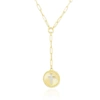 THE LOVERY GOLD CROSS MEDALLION LARIAT PAPERCLIP NECKLACE