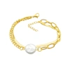 Adornia 14k Plated Pearl Mixed Chain Bracelet In White