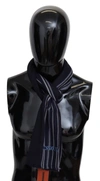 Missoni Multicolor Wool Striped Unisex Wrap Fringes Shawl In Black