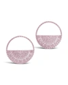 Sterling Forever Medallion Engraved Half Circle Stud Earrings In Pink
