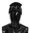 Costume National Beanie Black Wool Blend Branded Hat In Black