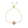 Adornia Four Point Flower Bolo Bracelet Pink Mother Of Pearl Gold In Pink