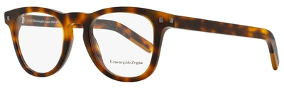 Ermenegildo Zegna Men's Rectangular Eyeglasses Ez5137 052 Havana 49mm In Blue