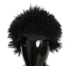 Dolce & Gabbana Black Tibet Lamb Fur Leather Gatsby Hat In Black