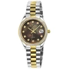Gv2 Women's Turin Diamond, Black Mop Dial, Two Toned Ipyg Stainless Steel Watch In Multi