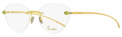 Pomellato Women's Rimless Eyeglasses Pm0070o 005 Gold/green 54mm In White