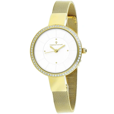 Christian Van Sant Women's Silver Dial Watch In Yellow