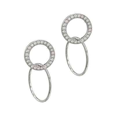 Adornia Drop Circle Earrings Silver