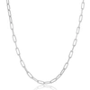 Simona Sterling Silver 2.8mm Paper Clip Linked Chain - Rhodium Plated