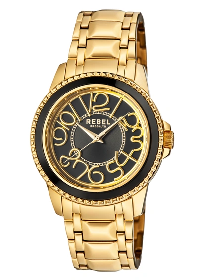 Rebel Williamsburg Black Dial Mens Watch Rb107-9078 In Black / Gold Tone