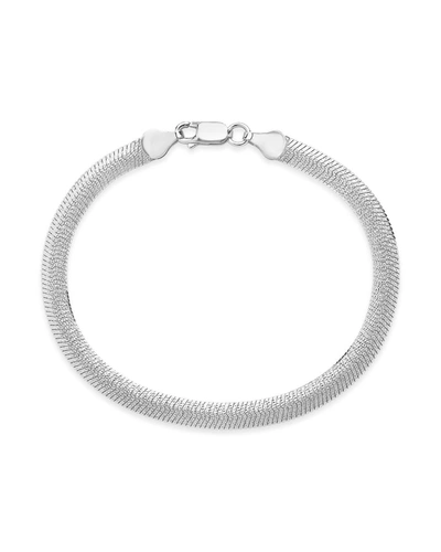 Sterling Forever Flat Link Chain Bracelet In Silver