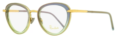Pomellato Women's Oval Eyeglasses Pm0058o 003 Gold/light Blue 51mm In Yellow
