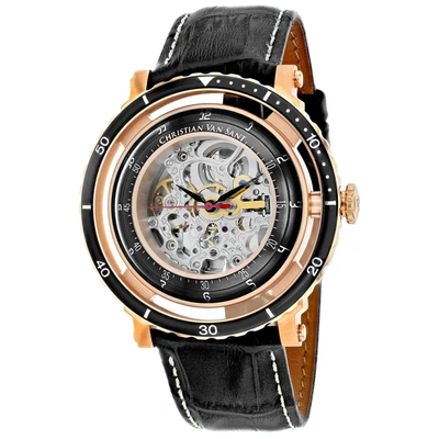 Christian Van Sant Dome Automatic Silver Dial Mens Watch Cv0749 In Black / Gold Tone / Silver
