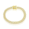 SIMONA STERLING SILVER 8MM MICRO PAVE MONACO BRACELET - GOLD PLATED