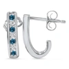 Pompeii3 1/3ct Blue & White Diamond Hoops 14k White Gold In Blue