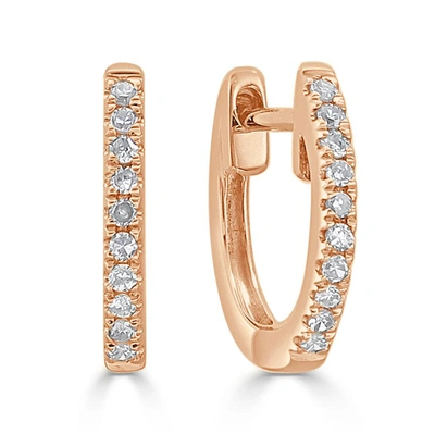 Sabrina Designs 14k Rose Gold Diamond Single Huggie Earring In Multi