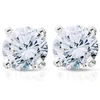 Pompeii3 3/4ct Diamond Studs Earrings 14k White Gold In Silver
