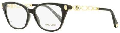 Roberto Cavalli Women's Rectangular Eyeglasses Rc5113 001 Black/gold 52mm
