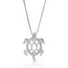 Vir Jewels 1/10 Cttw Lab Grown Diamond Turtle Pendant Necklace .925 Sterling Silver 1/2 Inch With 18 Inch Chain In Silver