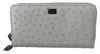 Dolce & Gabbana White Ostrich Leather Continental Mens Clutch Wallet In White