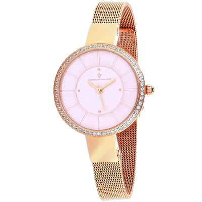 Christian Van Sant Reign Quartz Pink Dial Ladies Watch Cv0223 In Gold