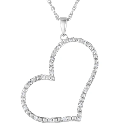 Vir Jewels 1/4 Cttw Si2-i1 Certified Diamond Heart Pendant 18k White Gold With Chain In Silver