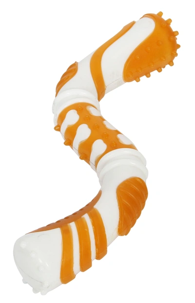 Pet Life Denta Twist Tpr Durable Dental Chew Toy In Orange