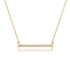 PAIGE NOVICK 14K YELLOW GOLD DIAMOND FLAT BAR NECKLACE WITH TRIANGLE END CAPS