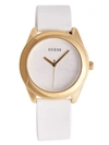 Guess Factory White And Gold-tone Silicone Logo Watch