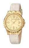 ROBERTO CAVALLI BY FRANCK MULLER ROBERTO CAVALLI WOMEN'S CHAMPAGNE DIAL BEIGE LEATHER WATCH