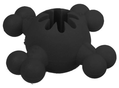 Pet Life Quadra Bone Tpr Treat Dispensing Durabl In Black