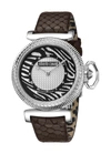 ROBERTO CAVALLI BY FRANCK MULLER ROBERTO CAVALLI:WOMENS SILVER DIAL BROWN LEATHER WATCH