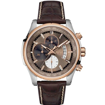 Guess Men's Classic Brown Dial Watch In Gold