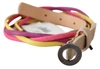 Costume National Multicolor Twisted Leather Circle Buckle Belt In Pink
