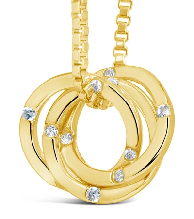 Sterling Forever Triple Etoile Ring Pendant Necklace In Yellow