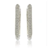 Suzy Levian Sterling Silver Pave Cubic Zirconia Modern Square Hoops In White