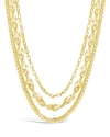 STERLING FOREVER THREE LAYER BOLD CHAIN NECKLACE