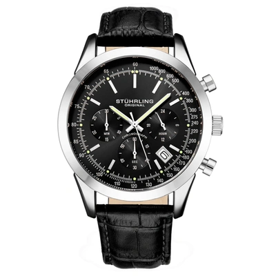 Stuhrling Original Rialto 3975l Quartz 44mm Chronograph In Silver