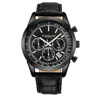 Stuhrling Original Rialto Quartz 44mm Chronograph In Black