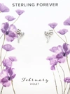 Sterling Forever Silver Birth Flower February Violet Studs In Silver