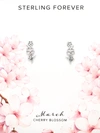 Sterling Forever Birth Flower Stud Earrings In Pink