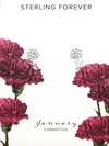 Sterling Forever Silver Birth Flower January Carnation Studs In Silver