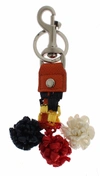 Dolce & Gabbana Multicolor Raffia Leather Clasp Finder Chain Keyring In Multi
