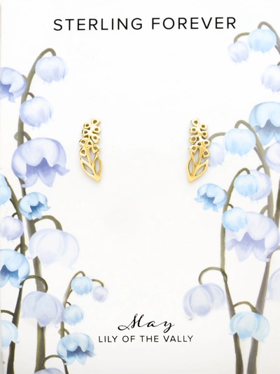 Sterling Forever Sterling Silver Birth Flower Earring Studs - May In White