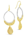 Sterling Forever Beaded Dangle Earrings With Charm In Gold