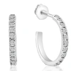 Pompeii3 1/2ct Diamond Hoops With Screw Backs 10k White Gold 1/2" Tall In White