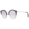 Police Gold Spl615  Mirrored Round Sunglasses In Purple